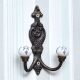 Grey Leaf Ceramic Iron Wall Mounted Hooks
